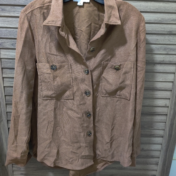 Faulux brown button-up - Picture 1 of 3
